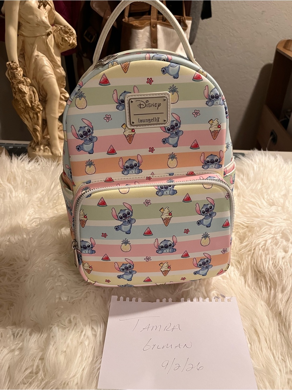 Loungefly Pastel Stripe Stitch Mini Backpack